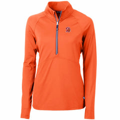 Tampa Bay Buccaneers Cutter & Buck Women's Throwback Logo Adapt Eco Knit Stretch Recycled Half-Zip Pullover Top Orange