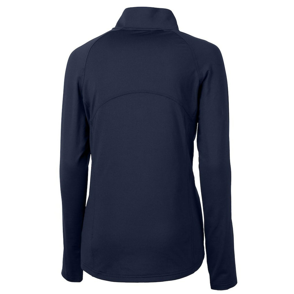 Chicago Bears Cutter & Buck Women's Throwback Logo Adapt Eco Knit Stretch Recycled Half-Zip Pullover Top Navy