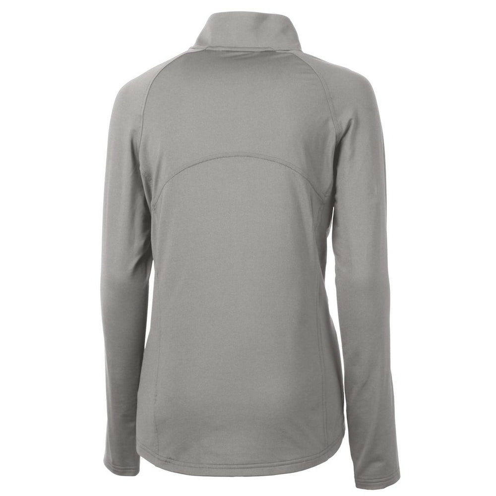 Denver Broncos Cutter & Buck Women's Throwback Logo Adapt Eco Knit Stretch Recycled Half-Zip Pullover Top Gray