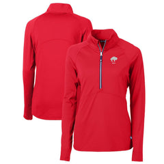 Buffalo Bills Cutter & Buck Women's Throwback Logo Adapt Eco Knit Stretch Recycled Half-Zip Pullover Top Red