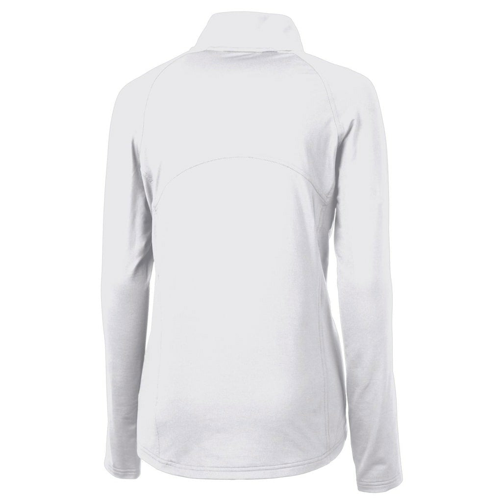 Seattle Seahawks Cutter & Buck Women's Throwback Logo Adapt Eco Knit Stretch Recycled Half-Zip Pullover Top White