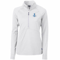 Detroit Lions Cutter & Buck Women's Throwback Logo Adapt Eco Knit Stretch Recycled Half-Zip Pullover Top White
