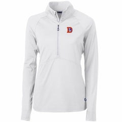 Denver Broncos Cutter & Buck Women's Throwback Logo Adapt Eco Knit Stretch Recycled Half-Zip Pullover Top White