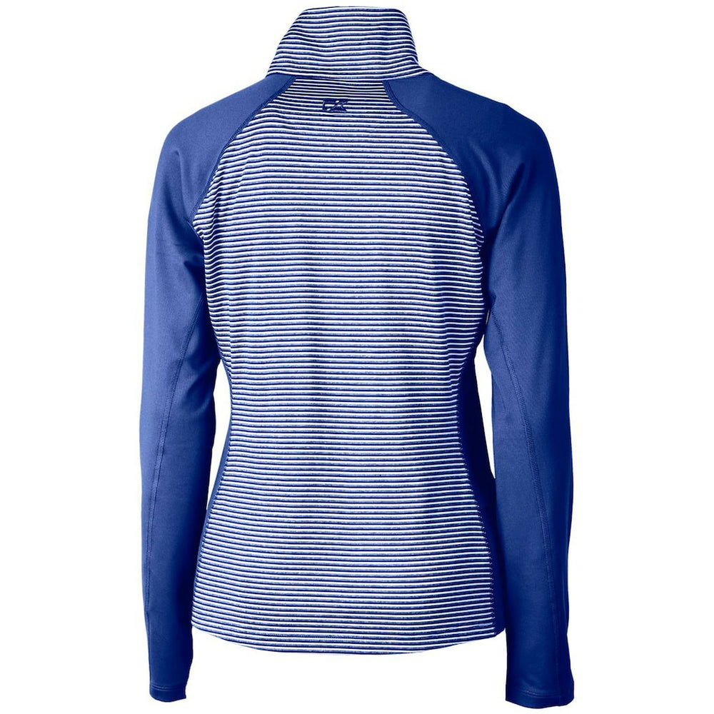 Seattle Seahawks Cutter & Buck Women's Throwback Logo Forge Tonal Stripe Stretch Half-Zip Pullover Top Royal