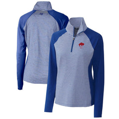 Buffalo Bills Cutter & Buck Women's Throwback Logo Forge Tonal Stripe Stretch Half-Zip Pullover Top Royal
