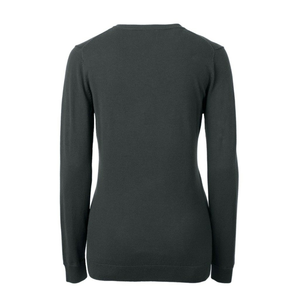 Cleveland Browns Cutter & Buck Women's Throwback Logo Lakemont Tri-Blend V-Neck Sweater Heather Charcoal