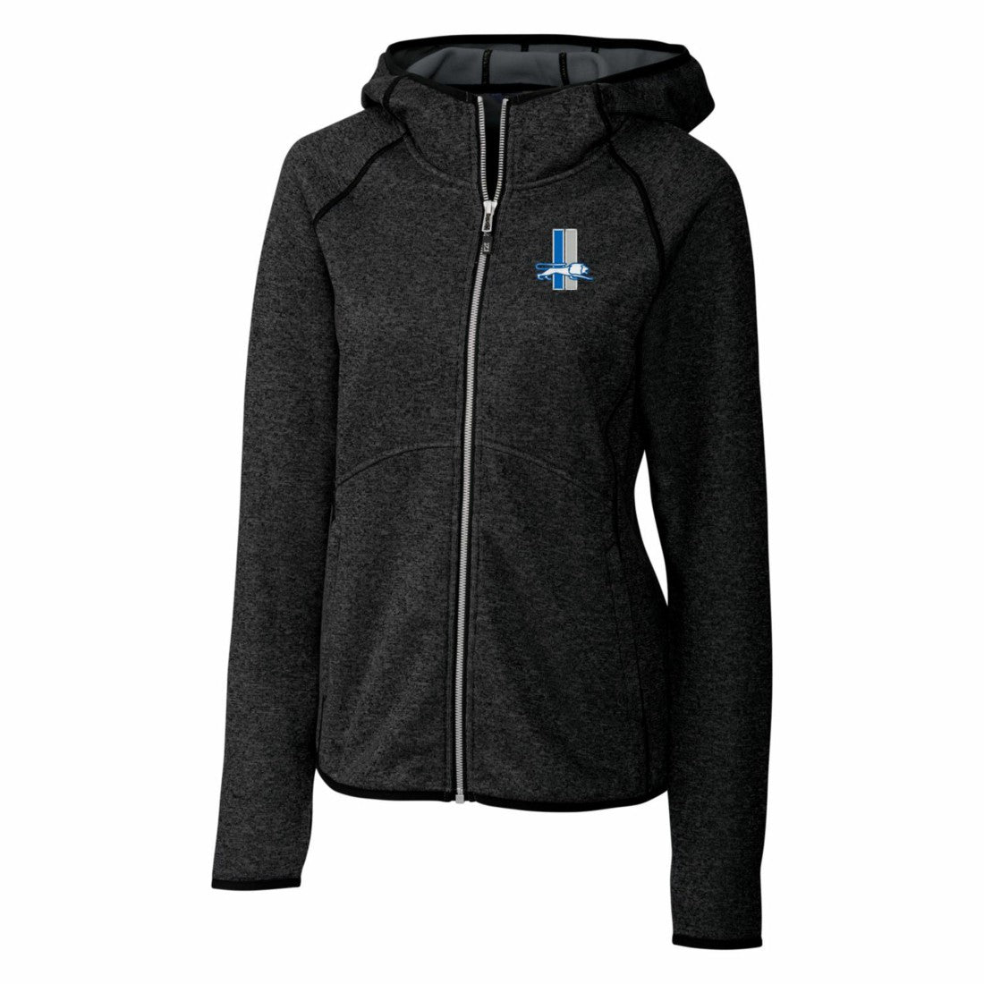 Detroit Lions Cutter & Buck Women's Throwback Logo Mainsail Full-Zip Jacket Heather Charcoal