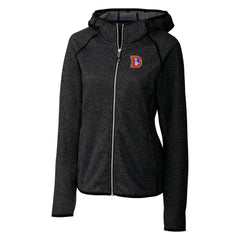 Denver Broncos Cutter & Buck Women's Throwback Logo Mainsail Full-Zip Jacket Heather Charcoal