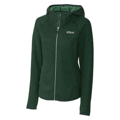 New York Jets Cutter & Buck Women's Throwback Logo Mainsail Full-Zip Jacket Heather Green