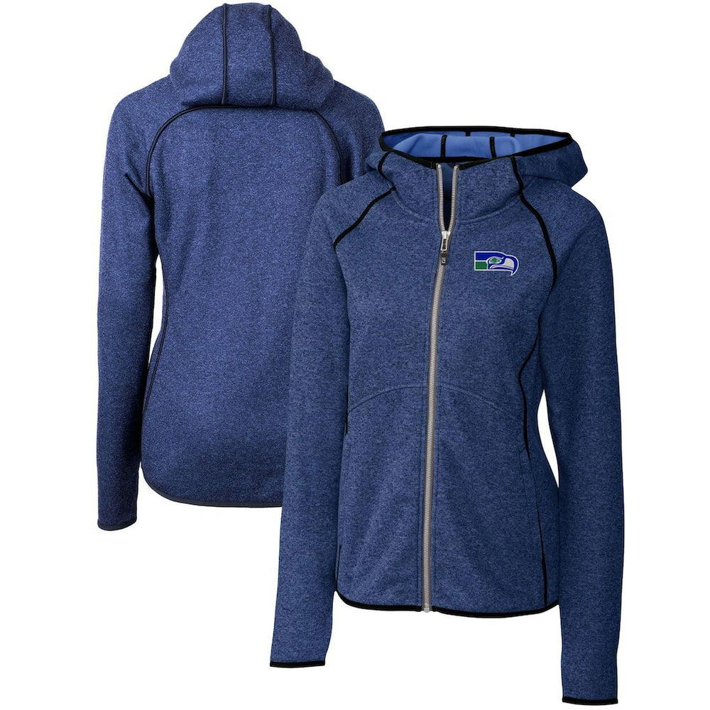 Seattle Seahawks Cutter & Buck Women's Throwback Logo Mainsail Full-Zip Jacket Heather Royal