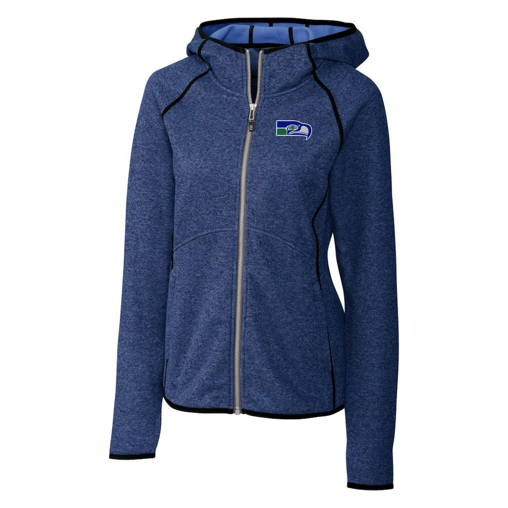Seattle Seahawks Cutter & Buck Women's Throwback Logo Mainsail Full-Zip Jacket Heather Royal