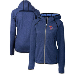Denver Broncos Cutter & Buck Women's Throwback Logo Mainsail Full-Zip Jacket Heather Royal
