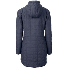 Chicago Bears Cutter & Buck Women's Throwback Logo Rainier Primaloft Eco Full-Zip Hoodie Long Coat Heather Navy