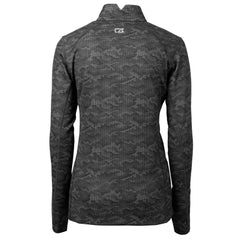 New York Jets Cutter & Buck Women's Throwback Logo Traverse Camo Quarter-Zip Pullover Top Black