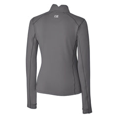 Miami Dolphins Cutter & Buck Women's Throwback Logo Traverse Stretch Quarter-Zip Pullover Top Steel