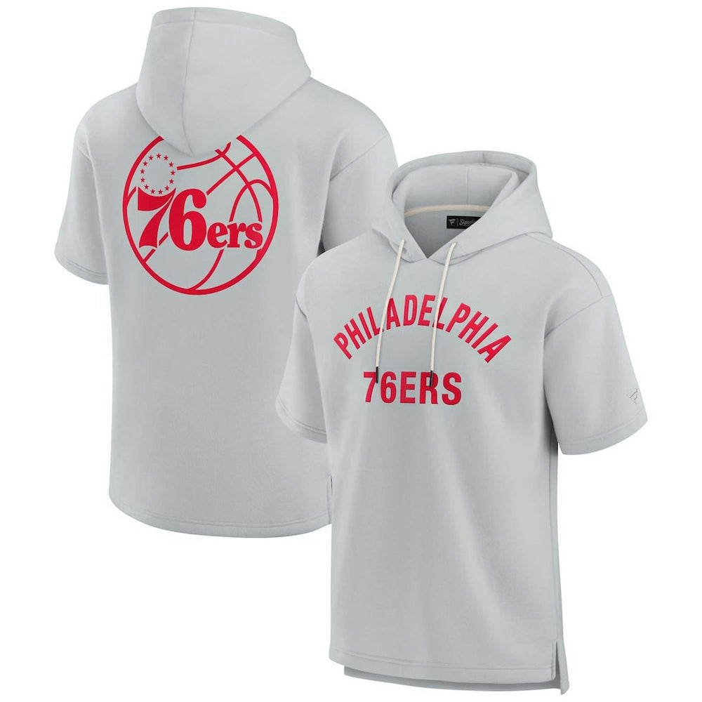 Philadelphia 76ers Unisex Elements Super Soft Fleece Short Sleeve Pullover Hoodie Gray | Fanatics US