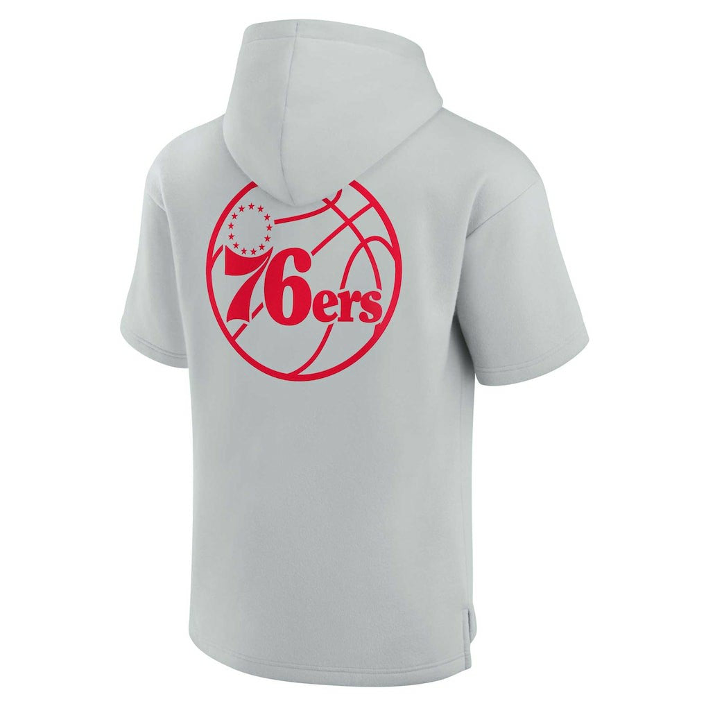 Philadelphia 76ers Unisex Elements Super Soft Fleece Short Sleeve Pullover Hoodie Gray | Fanatics US