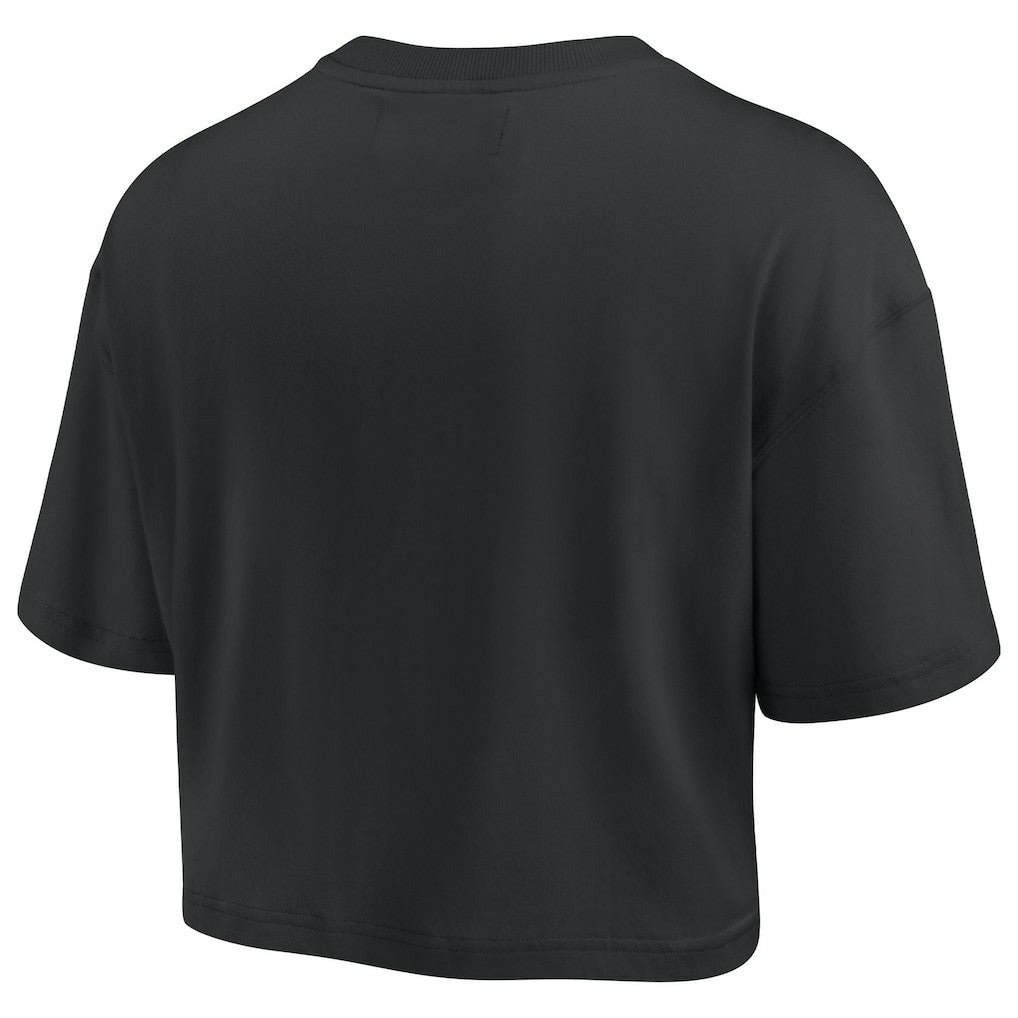 Philadelphia 76ers Women's Elements Super Soft Boxy Cropped T-Shirt Black | Fanatics Lifestyle