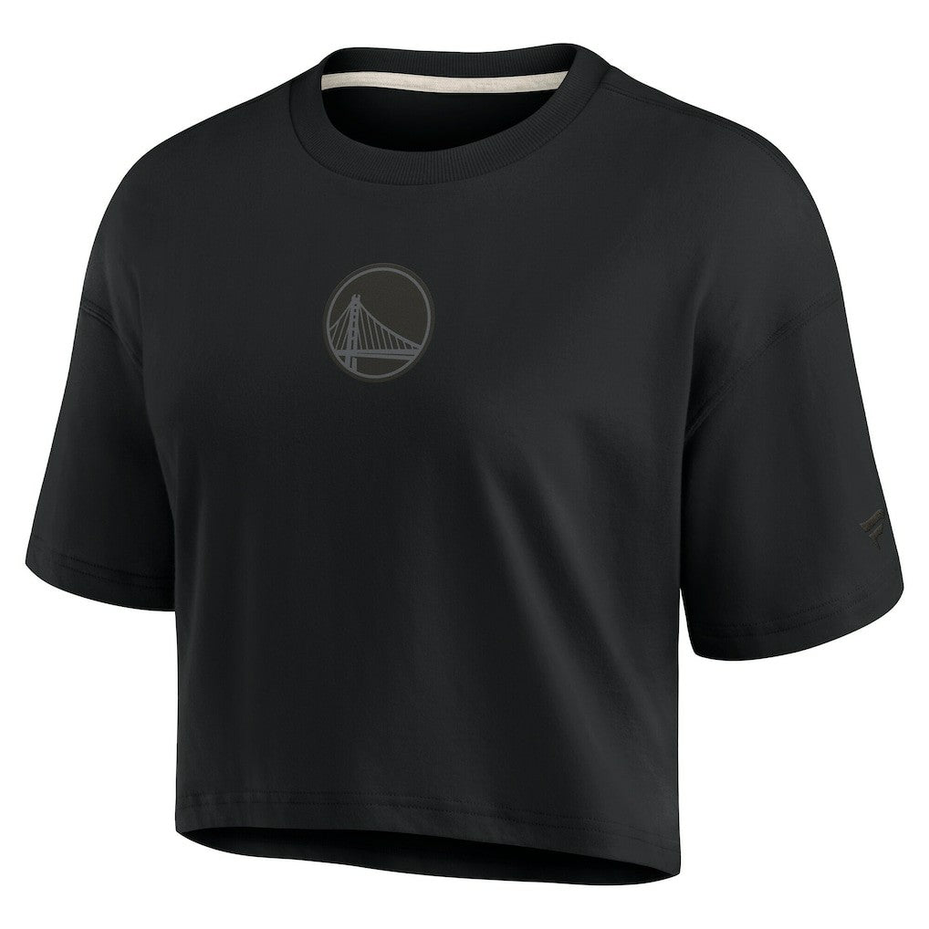 Golden State Warriors Women's Elements Super Soft Boxy Cropped T-Shirt for sale Black | Fanatics outlet