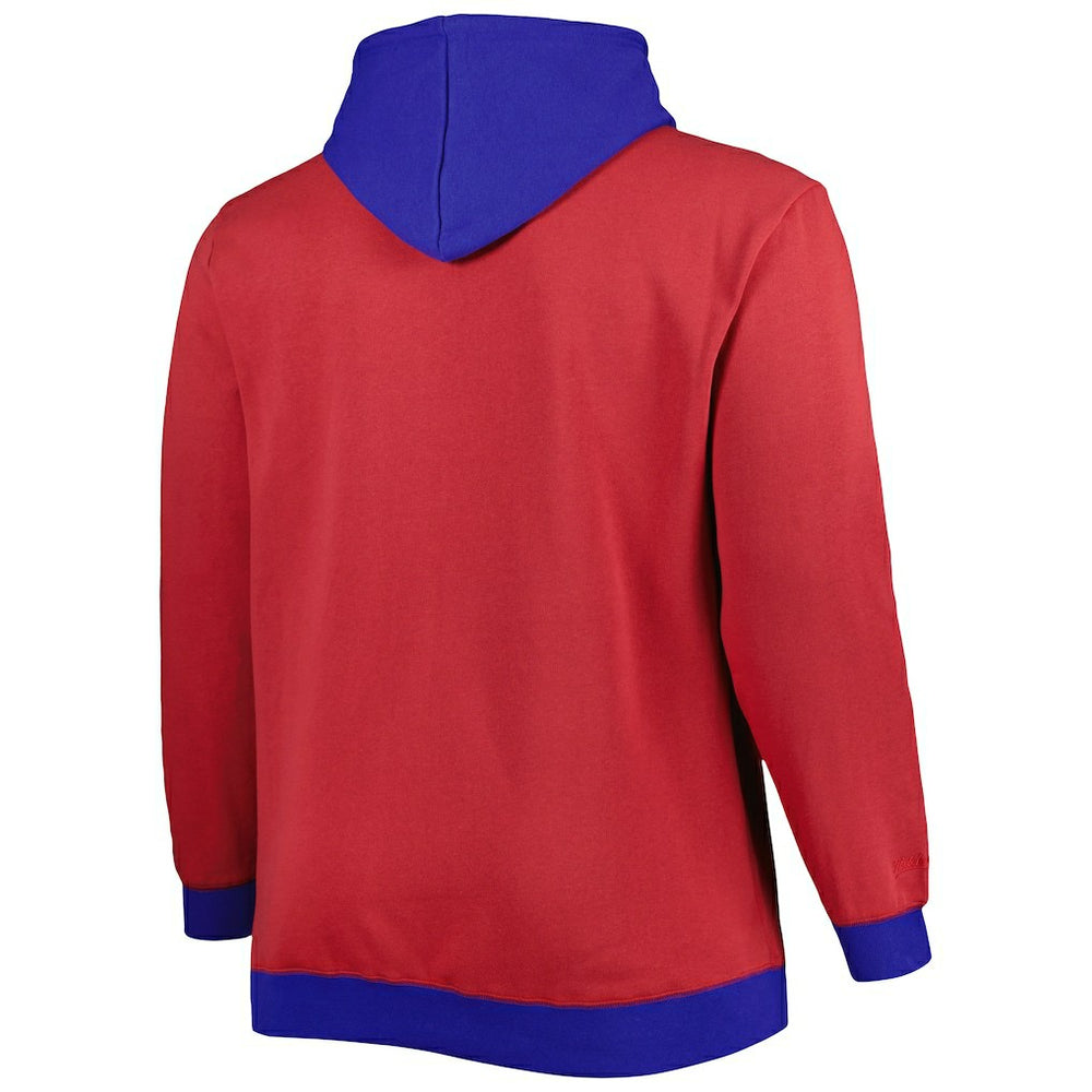 Mitchell & Ness Buffalo Bills Big & Tall Big Face Pullover Hoodie Red/Royal