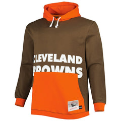 Mitchell & Ness Cleveland Browns Big & Tall Big Face Pullover Hoodie Brown/Orange