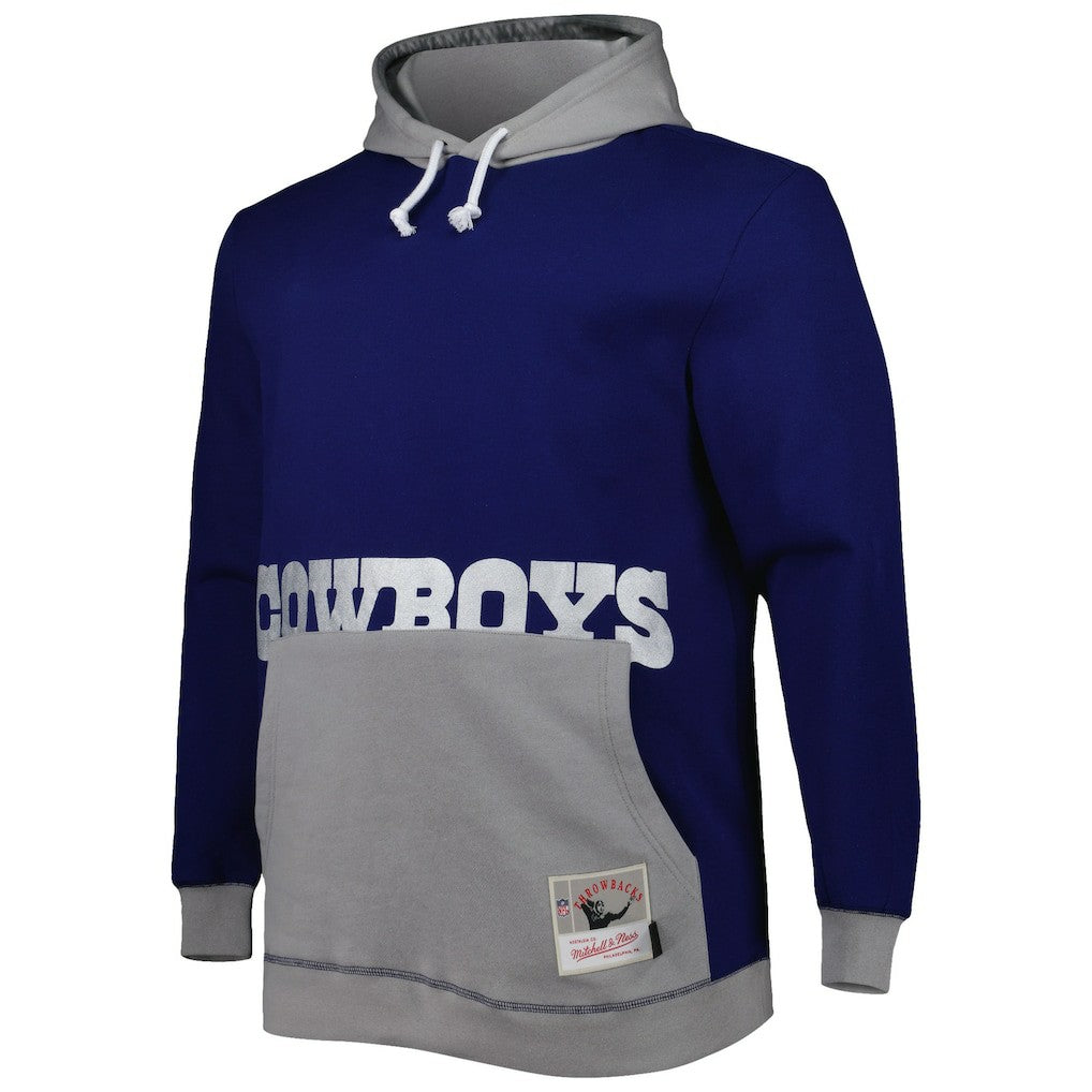 Mitchell & Ness Dallas Cowboys Big & Tall Big Face Pullover Hoodie Navy/Silver