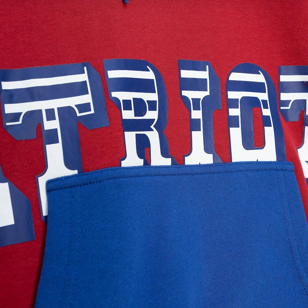 Mitchell & Ness New England Patriots Big & Tall Big Face Pullover Hoodie Red/Navy