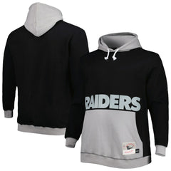 Mitchell & Ness Las Vegas Raiders Big & Tall Big Face Pullover Hoodie Black/Silver