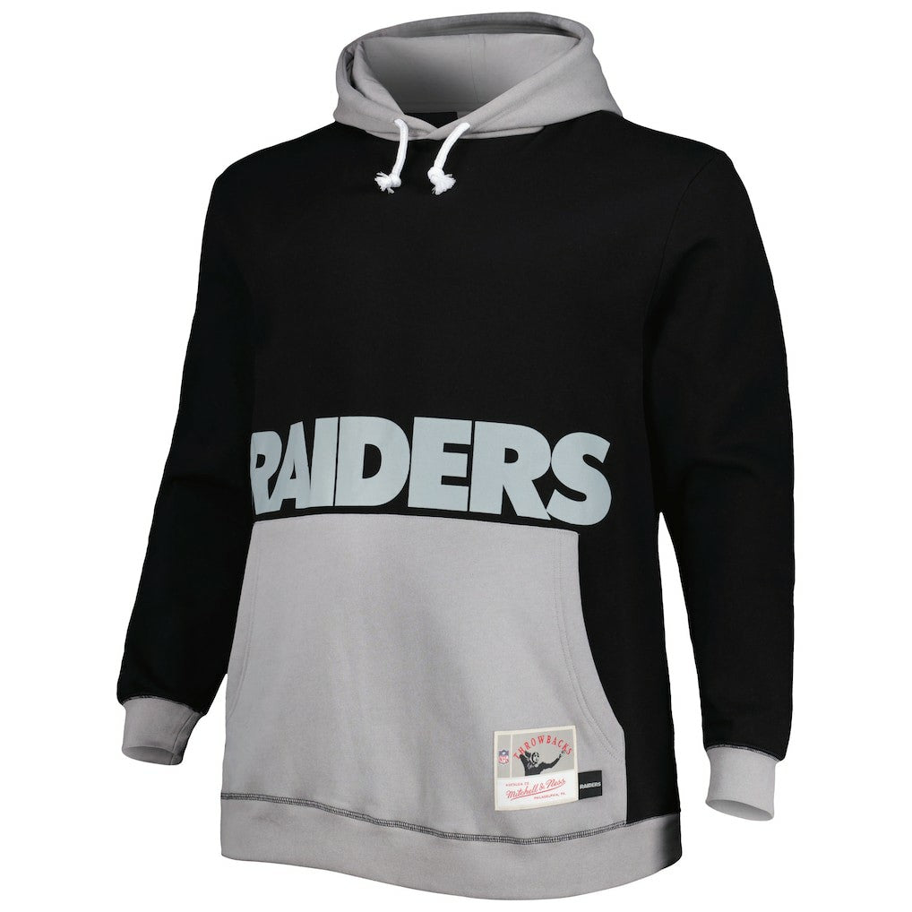 Mitchell & Ness Las Vegas Raiders Big & Tall Big Face Pullover Hoodie Black/Silver