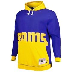 Mitchell & Ness Los Angeles Rams Big & Tall Big Face Pullover Hoodie Royal/Gold
