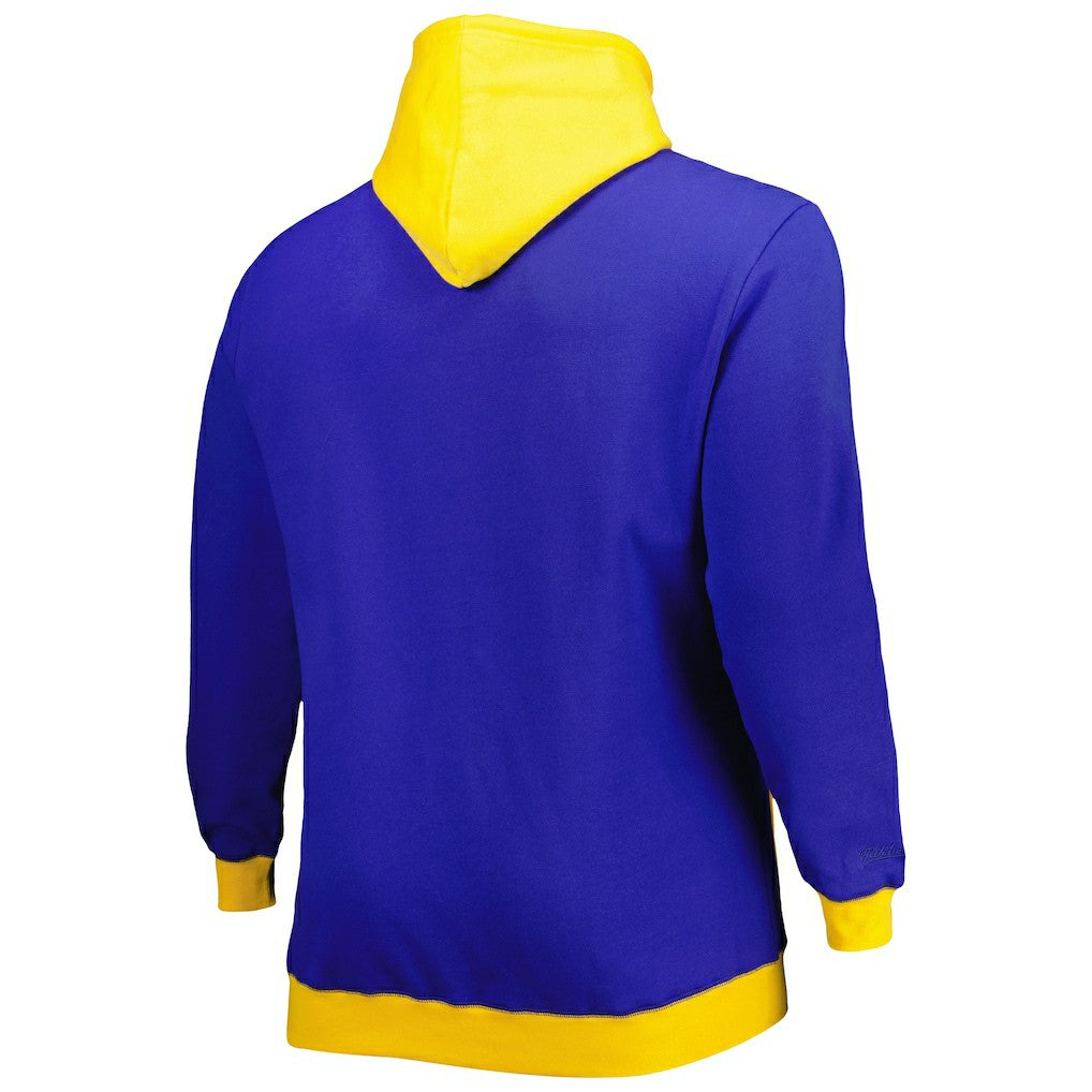 Mitchell & Ness Los Angeles Rams Big & Tall Big Face Pullover Hoodie Royal/Gold