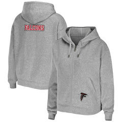 Atlanta Falcons WEAR by Erin Andrews Women's Team Full-Zip Hoodie Heathered Gray