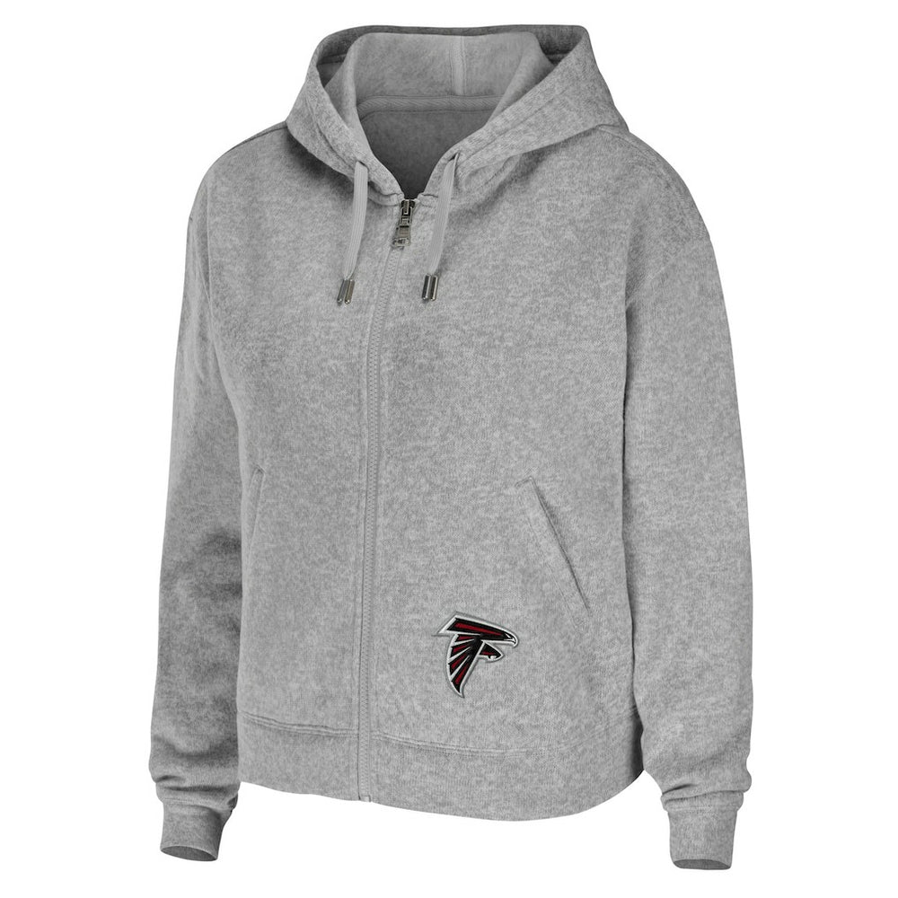 Atlanta Falcons WEAR by Erin Andrews Women's Team Full-Zip Hoodie Heathered Gray