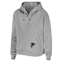 Atlanta Falcons WEAR by Erin Andrews Women's Team Full-Zip Hoodie Heathered Gray