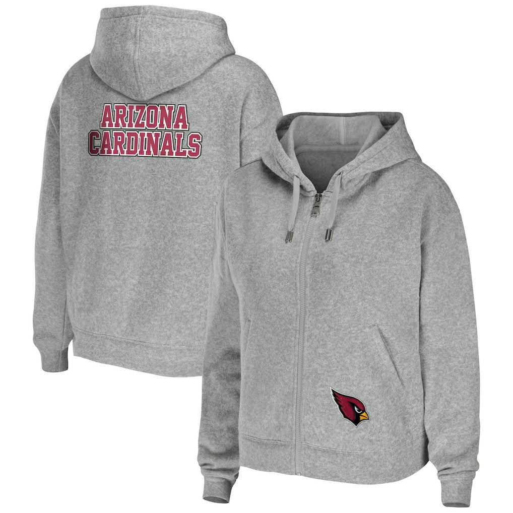 Arizona Cardinals WEAR by Erin Andrews Women's Team Full-Zip Hoodie Heathered Gray