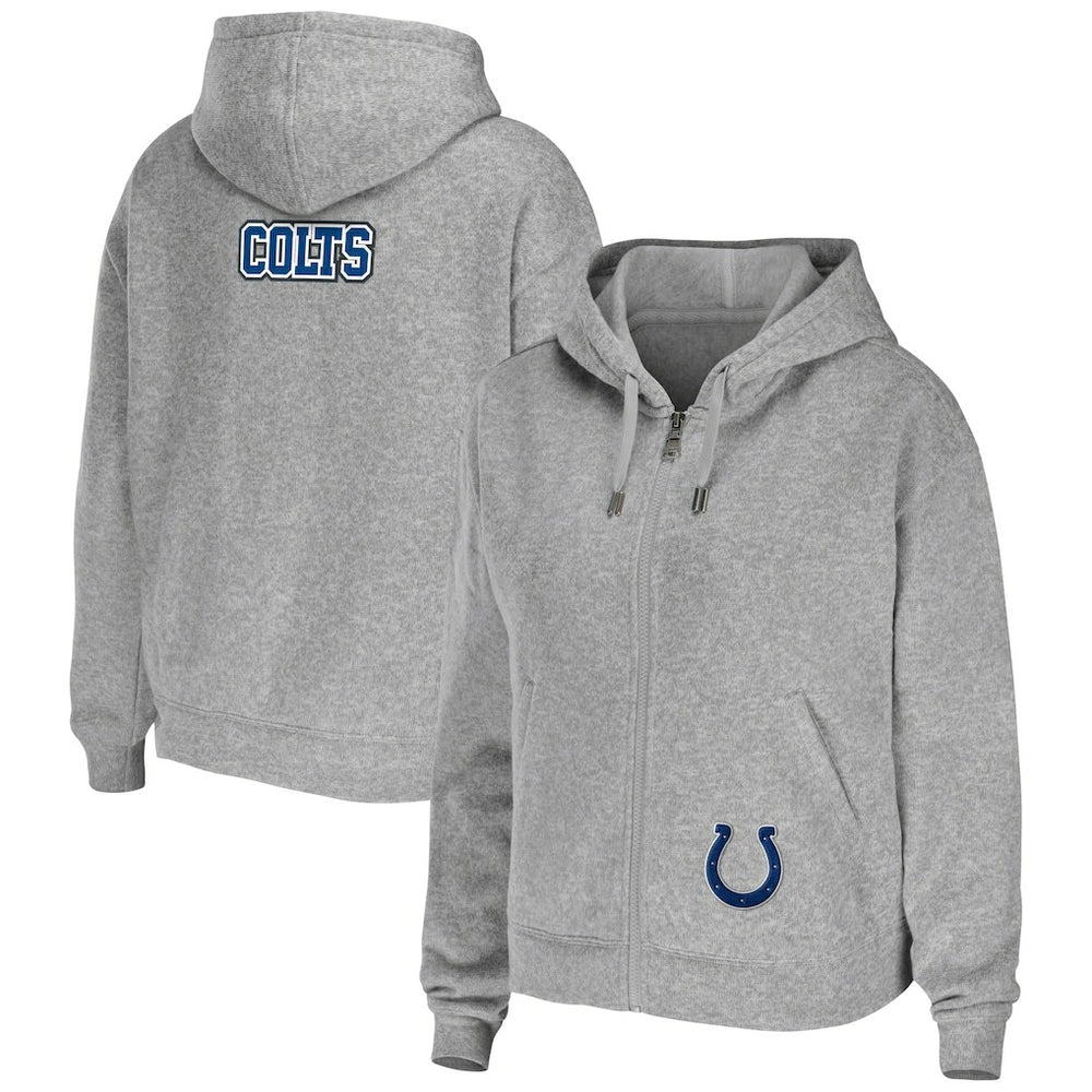 Indianapolis Colts WEAR by Erin Andrews Women's Team Full-Zip Hoodie Heathered Gray