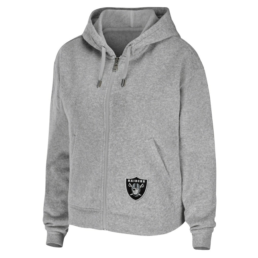 Las Vegas Raiders WEAR by Erin Andrews Women's Team Full-Zip Hoodie Heathered Gray