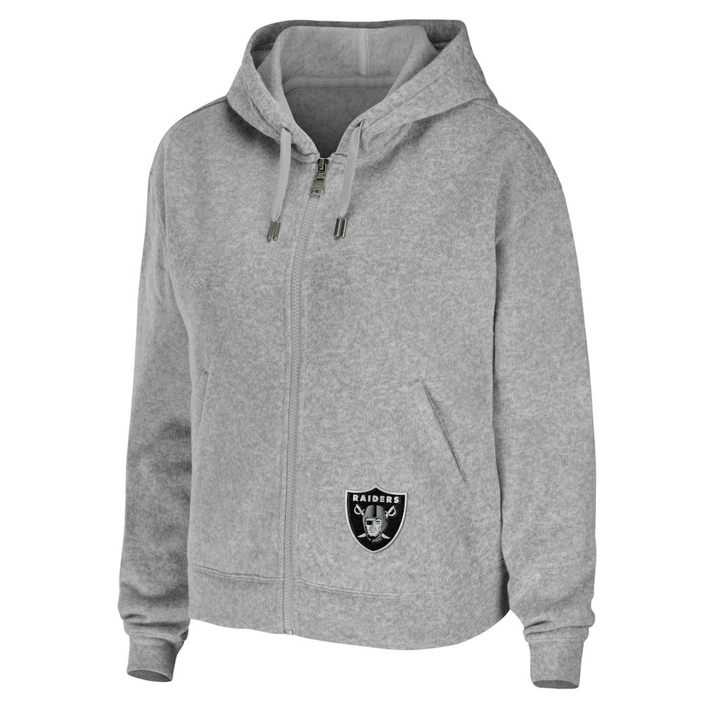 Las Vegas Raiders WEAR by Erin Andrews Women's Team Full-Zip Hoodie Heathered Gray