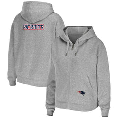 New England Patriots WEAR by Erin Andrews Women's Team Full-Zip Hoodie Heathered Gray