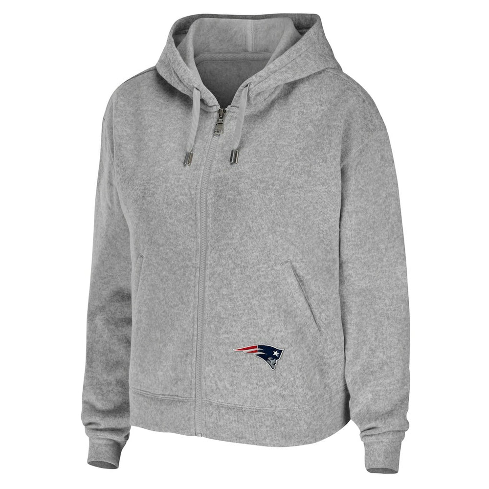 New England Patriots WEAR by Erin Andrews Women's Team Full-Zip Hoodie Heathered Gray