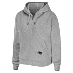 New England Patriots WEAR by Erin Andrews Women's Team Full-Zip Hoodie Heathered Gray