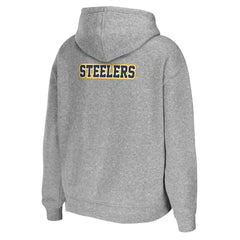 Pittsburgh Steelers WEAR by Erin Andrews Women's Team Full-Zip Hoodie Heathered Gray