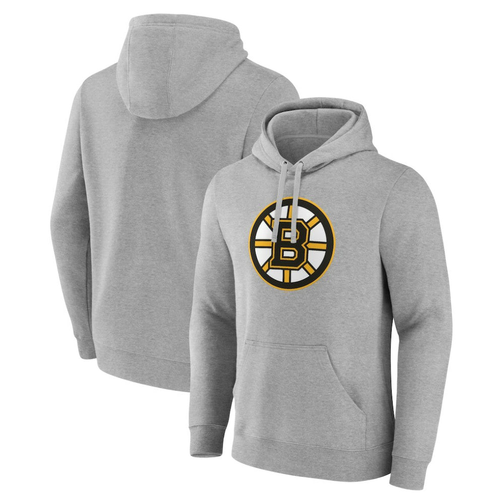Boston Bruins Fanatics Primary Logo Pullover Hoodie - Heather Gray - NHL 5133106