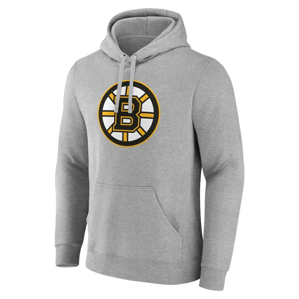 Boston Bruins Fanatics Primary Logo Pullover Hoodie - Heather Gray - NHL 5133106