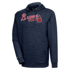Atlanta Braves Antigua Action Pullover Hoodie - Heather Navy - MLB on Sale
