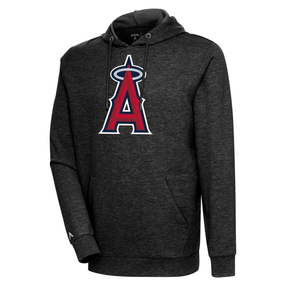 Los Angeles Angels Antigua Action Pullover Hoodie - Heather Black - MLB Sale