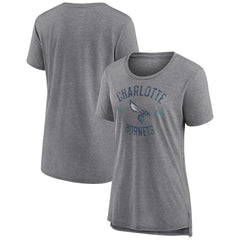 Charlotte Hornets Women's Heritage Tri-Blend T-Shirt Heather Gray