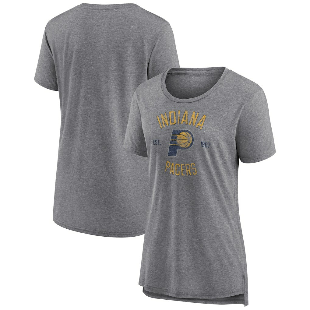 Indiana Pacers Women's Heritage Tri-Blend T-Shirt Heather Gray