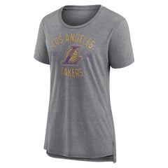 Los Angeles Lakers Women's Heritage Tri-Blend T-Shirt Heather Gray