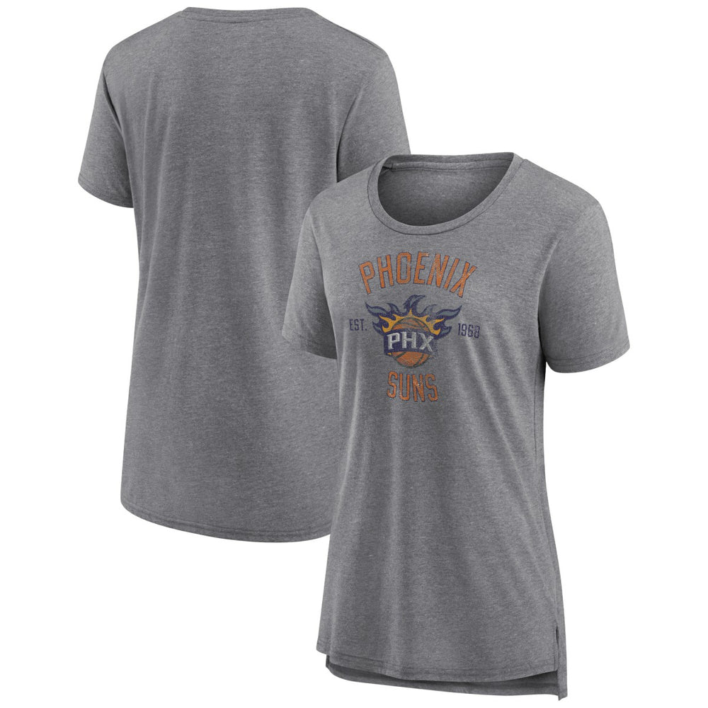 Phoenix Suns Women's Heritage Tri-Blend T-Shirt Heather Gray